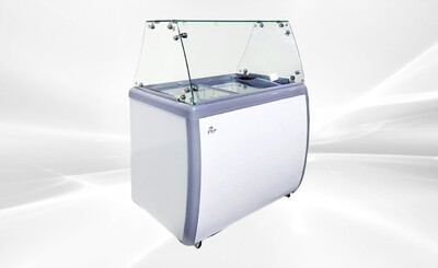 NSF 40 ins Dipping Cabinet RI-260DC With Flat Glass Sneeze Guard