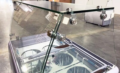 NSF 40 ins Dipping Cabinet RI-260DC With Flat Glass Sneeze Guard