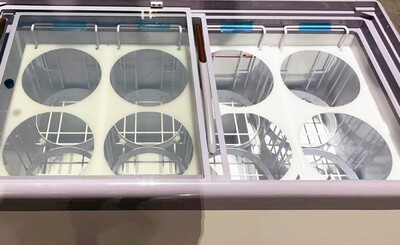 NSF 49 ins Dipping Cabinet RI-360DC With Flat Glass Sneeze Guard