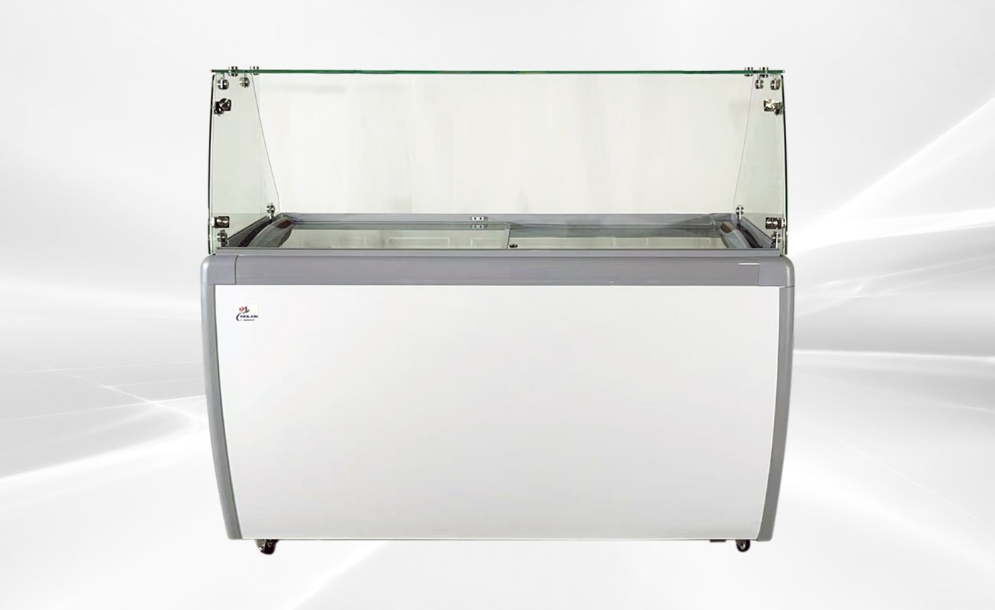 NSF 60 ins Dipping Cabinet RI-460DC With Flat Glass Sneeze Guard