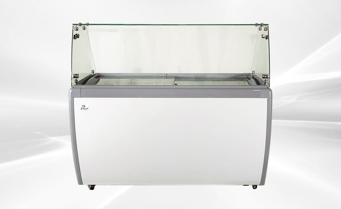 NSF 60 ins Dipping Cabinet RI-460DC With Flat Glass Sneeze Guard