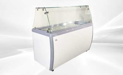 NSF 60 ins Dipping Cabinet RI-460DC With Flat Glass Sneeze Guard
