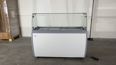 NSF 60 ins Dipping Cabinet RI-460DC With Flat Glass Sneeze Guard