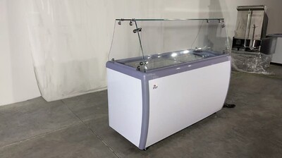 NSF 60 ins Dipping Cabinet RI-460DC With Flat Glass Sneeze Guard