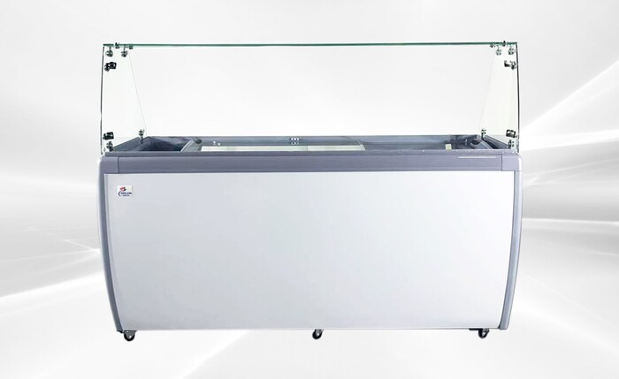 NSF 71 ins Dipping Cabinet RI-560DC With Flat Glass Sneeze Guard
