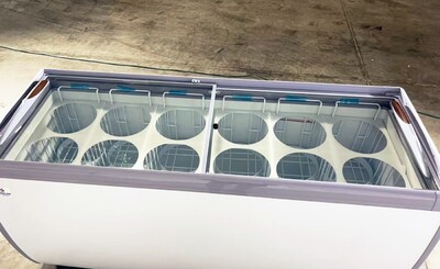 NSF 71 ins Dipping Cabinet RI-560DC With Flat Glass Sneeze Guard