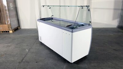 NSF 71 ins Dipping Cabinet RI-560DC With Flat Glass Sneeze Guard