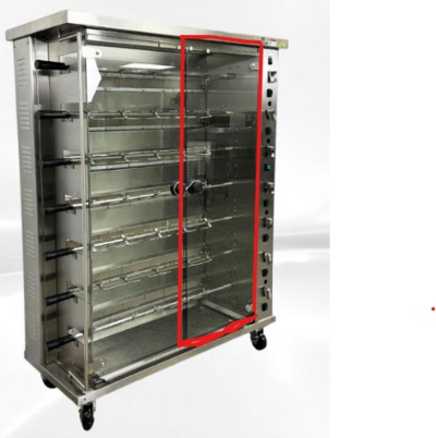[Parts] KJ-7 Chicken Heavy-Duty Rotisserie Machine Glass Door