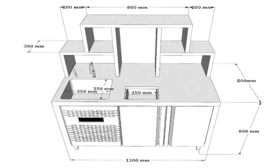 48 ins Bar Bubble Tea WorkStation Refrigerator KMX-1299