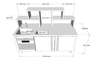 60 ins Bar Bubble Tea WorkStation Refrigerator KMX-1599