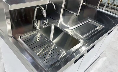 NSF 60 in Bar Bubble Tea WorkStation Hot Cold Water HT-M-1500