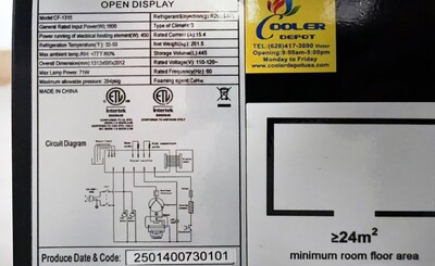 NSF 51 ins open air display case refrigerator CF-1315