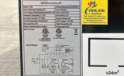 NSF 59 ins open air display case refrigerator CF-1520