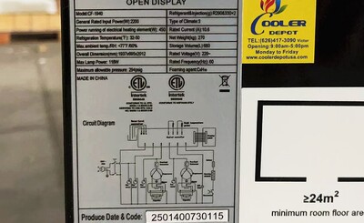NSF 76 ins open air display case refrigerator 220v CF-1940