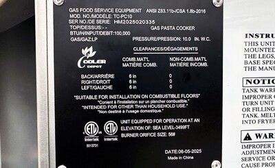 NSF 4 Holes Commercial Pasta Noodle Cooker Range TC-PC10 LP
