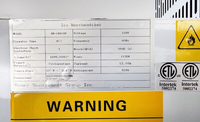 NSF Ice Merchandiser Two Door Ice Storage 200 bags  HR-CB600F