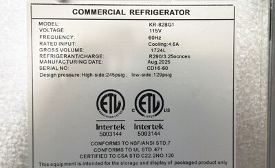 NSF Commercial 3 Door Stainless Steel Refrigerator KR-82BG1