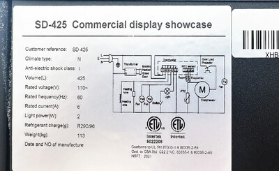 NSF One glass door freezer Display  Merchandiser SD-425