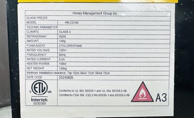 NSF 83 inches Frozen Meat Food Display Freezer HR-C2100