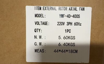 [Parts] HGZ600S 3PH External rotor Axial Fan YWF-4D-400S