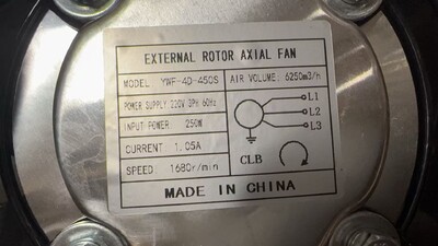 [Parts] HGZ800S/1000S 3PH External rotor Axial Fan YWF-4D-450S