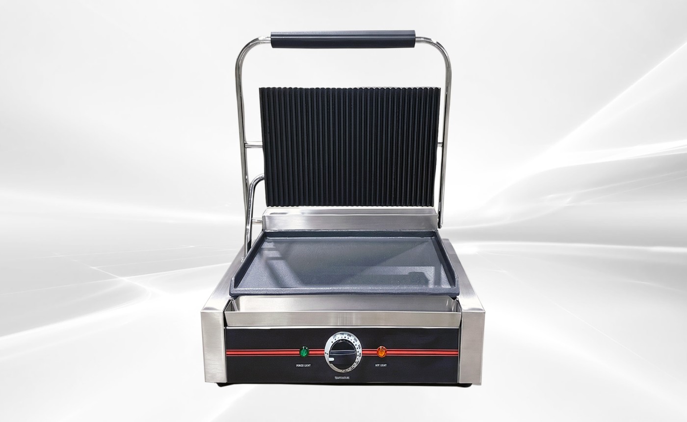 NSF Panini Sandwich Grill Top Ribbed And Lower Flat PG811EC