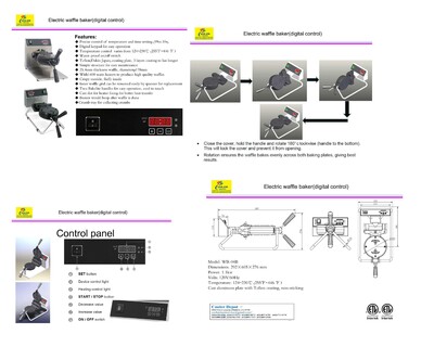 NSF Electric Commercial Waffle Machine Maker 1.1KW WB-04B