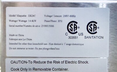 NSF 4 Burner Electric Range With Convection Oven ER24C