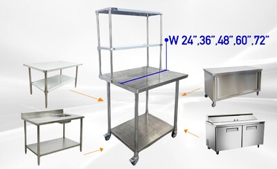 NSF 72 ins Under counter Double Deck Overshelf  HN-OSD-1272
