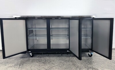 NSF Beer Black Glass Door Back Bar Cooler case  UBB-24-72F-HC