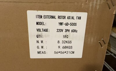 [Parts]HGZ-1000S External rotor Axial Fan YWF-6D-500S