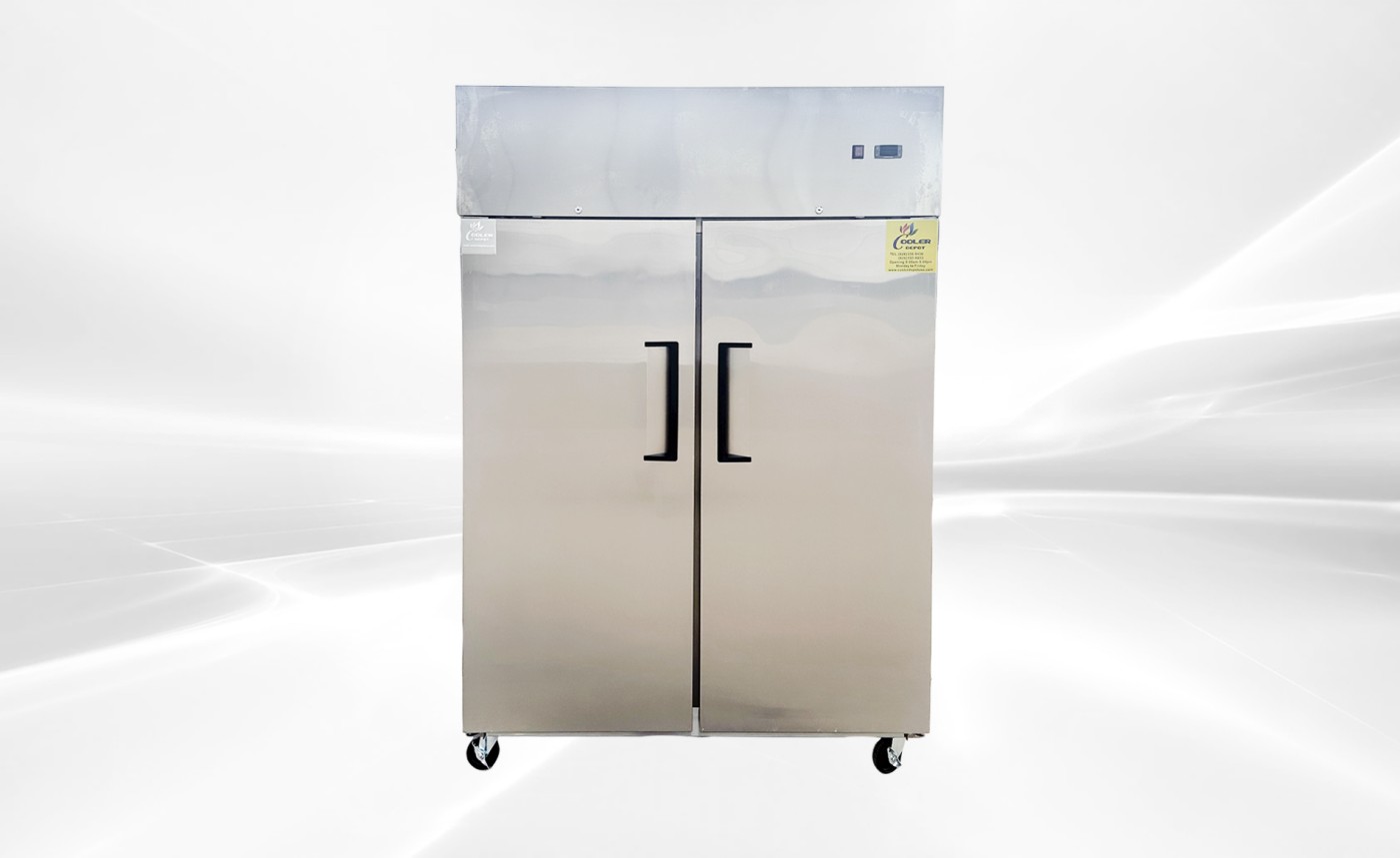 NSF SS Two Door Top Mount Reach In Refrigerator E60AR