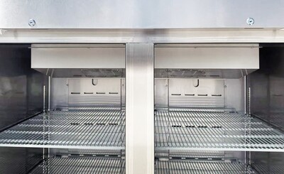 NSF SS Two Door Top Mount Reach In Refrigerator E60AR