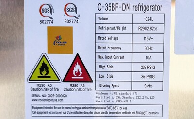 NSF ROLL-IN  Stainless Steel Freezer 1 Door C-35BF-DN