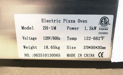 NSF 14 inches Commercial Electric Pizza Oven ZH-1M