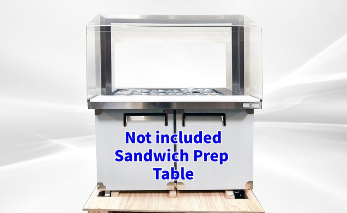 48 Ins  Refrigerated Buffet Cold Table Only Acrylic Cover AS1180