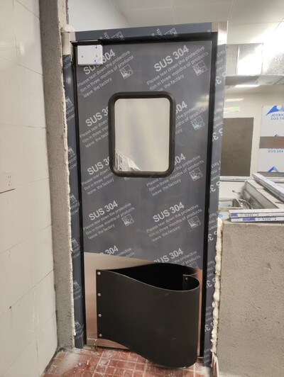 36x H84 in Single S S Swinging Traffic Doors Includ frame D3684S