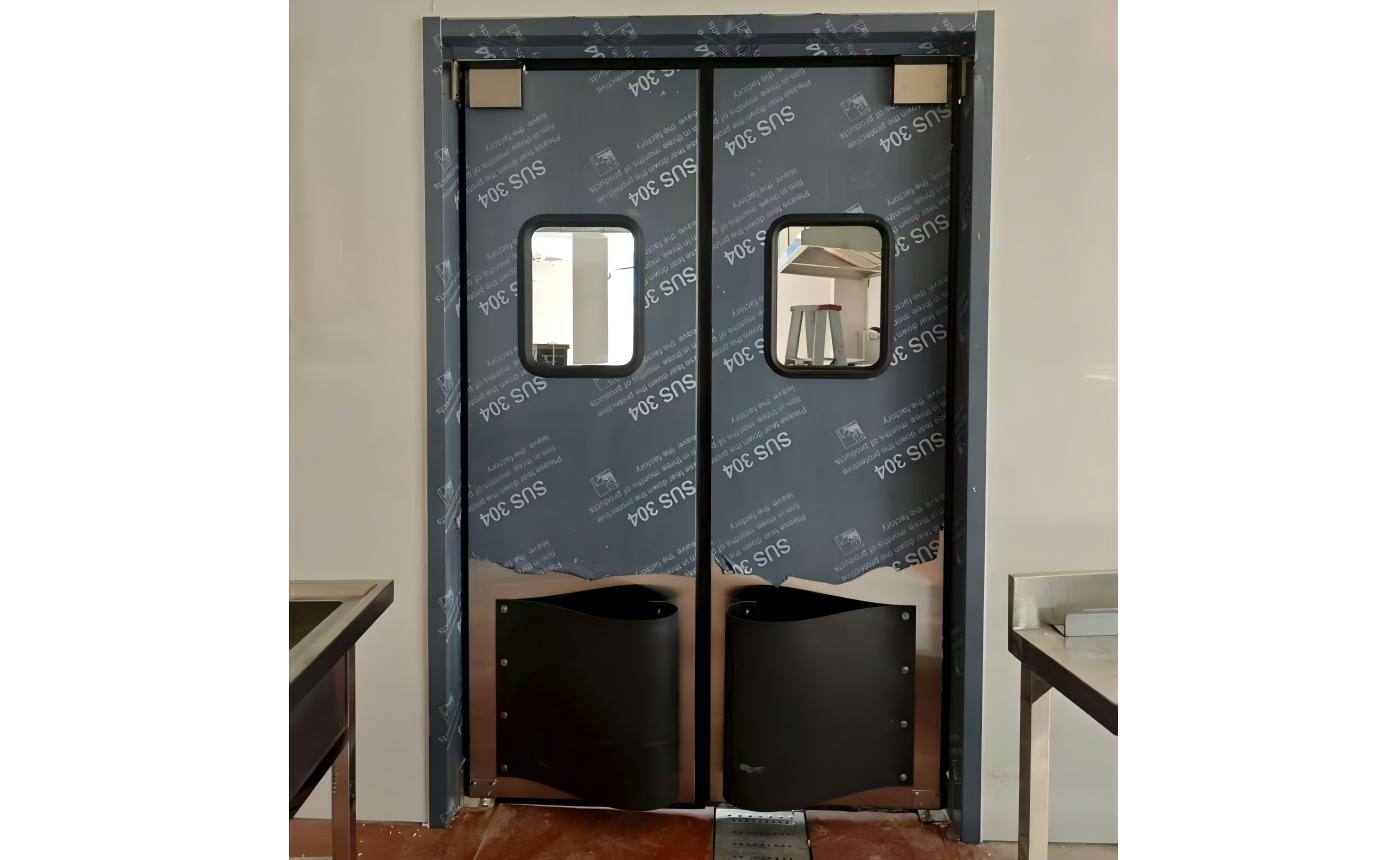36x H96 ins Double  S S  Traffic Doors Includ frame D3696D