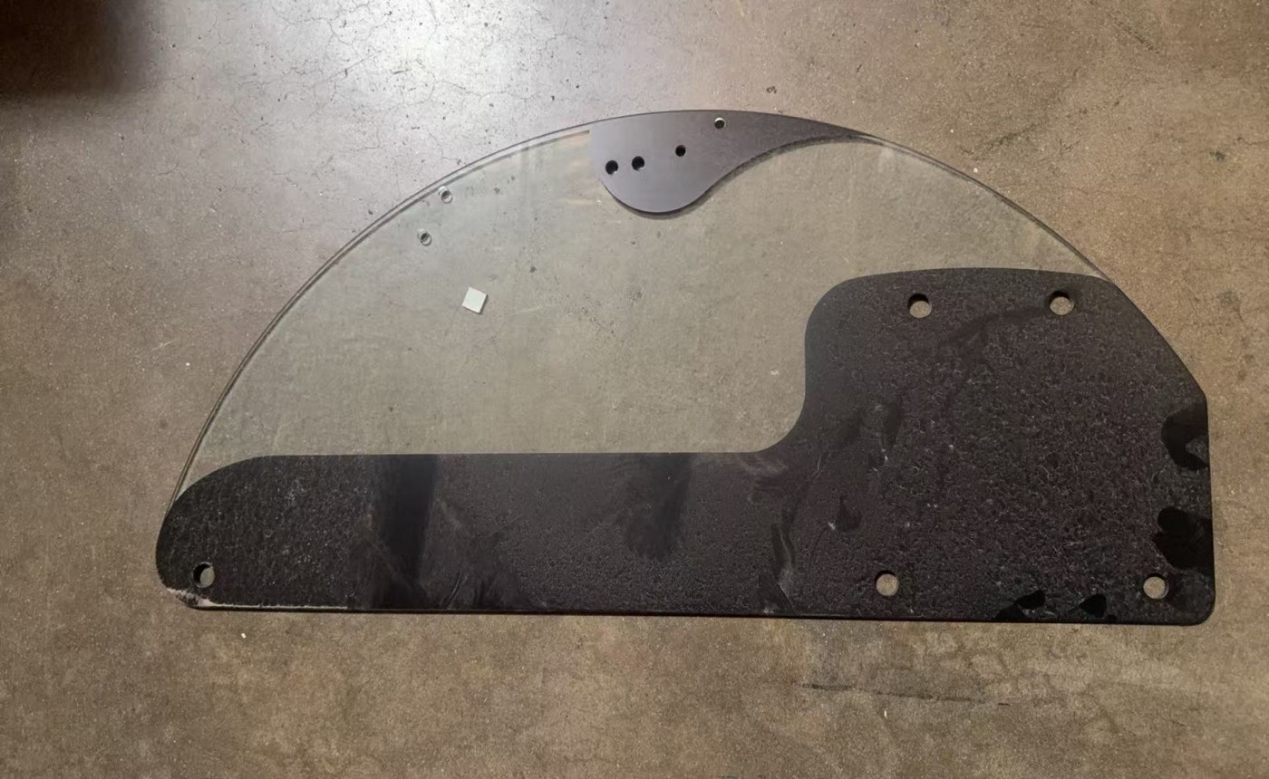 [Parts]  Half-circle Right Glass 35*15 Ins