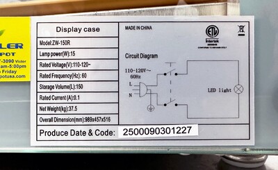 NSF Bakery Display Case Commercial Countertop  ZW-150R-P