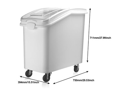 NSF 27Gallon Mobile Ingredient Rice Storage Bin IB102L