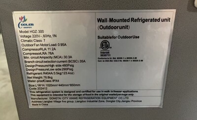 Clearance condensing Refrigeration System Outdoor Unit99254H1112