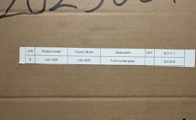 [Parts] CW-160R Bakery Display Case Front Curved Glass