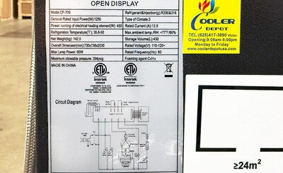 29 in Vertical Open Air Display Merchandisers NSF CF-700