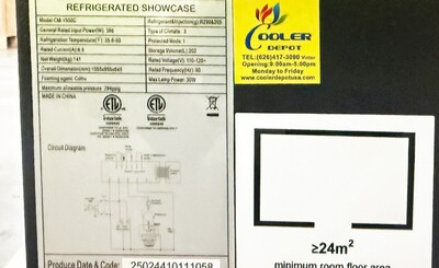NSF 61 Ins Open Air Display Case Refrigerator CM-1500C