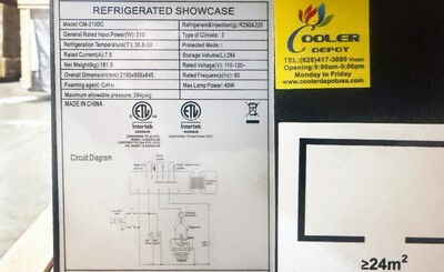 NSF 85 Ins Open Air Display Case Refrigerator CM-2100C