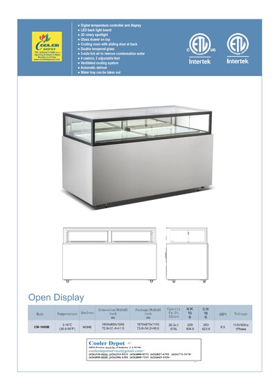 NSF 71 Ins Bakery Refrigerator luxurious showcase CM-1800B