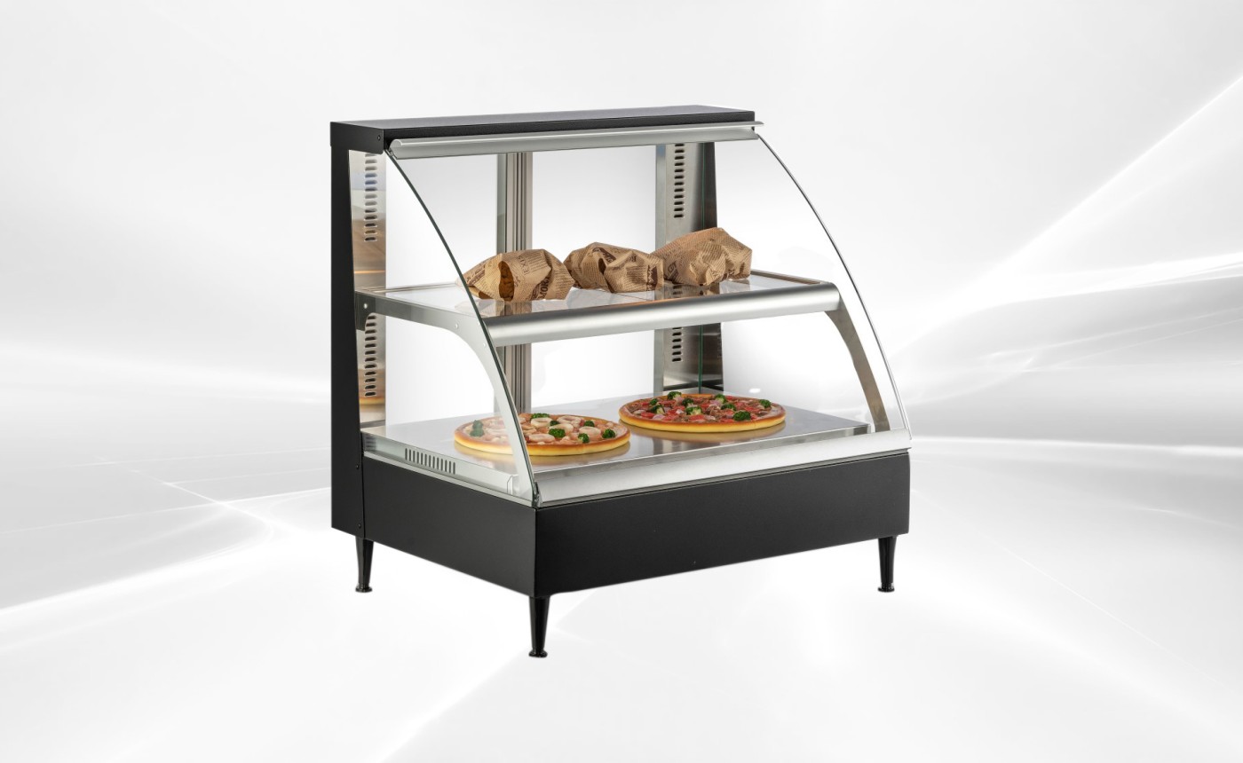 NSF Front Flip-down Glass Countertop Display Warmer HW-2PD-1