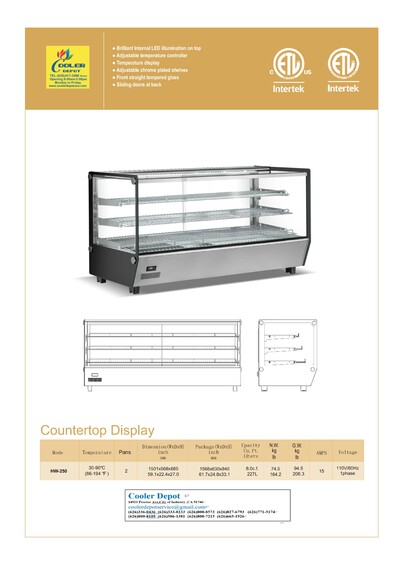 NSF 57 ins Heated Showcase HW-250
