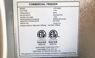 NSF Undercounter freezer 60 ins KTF-60B1